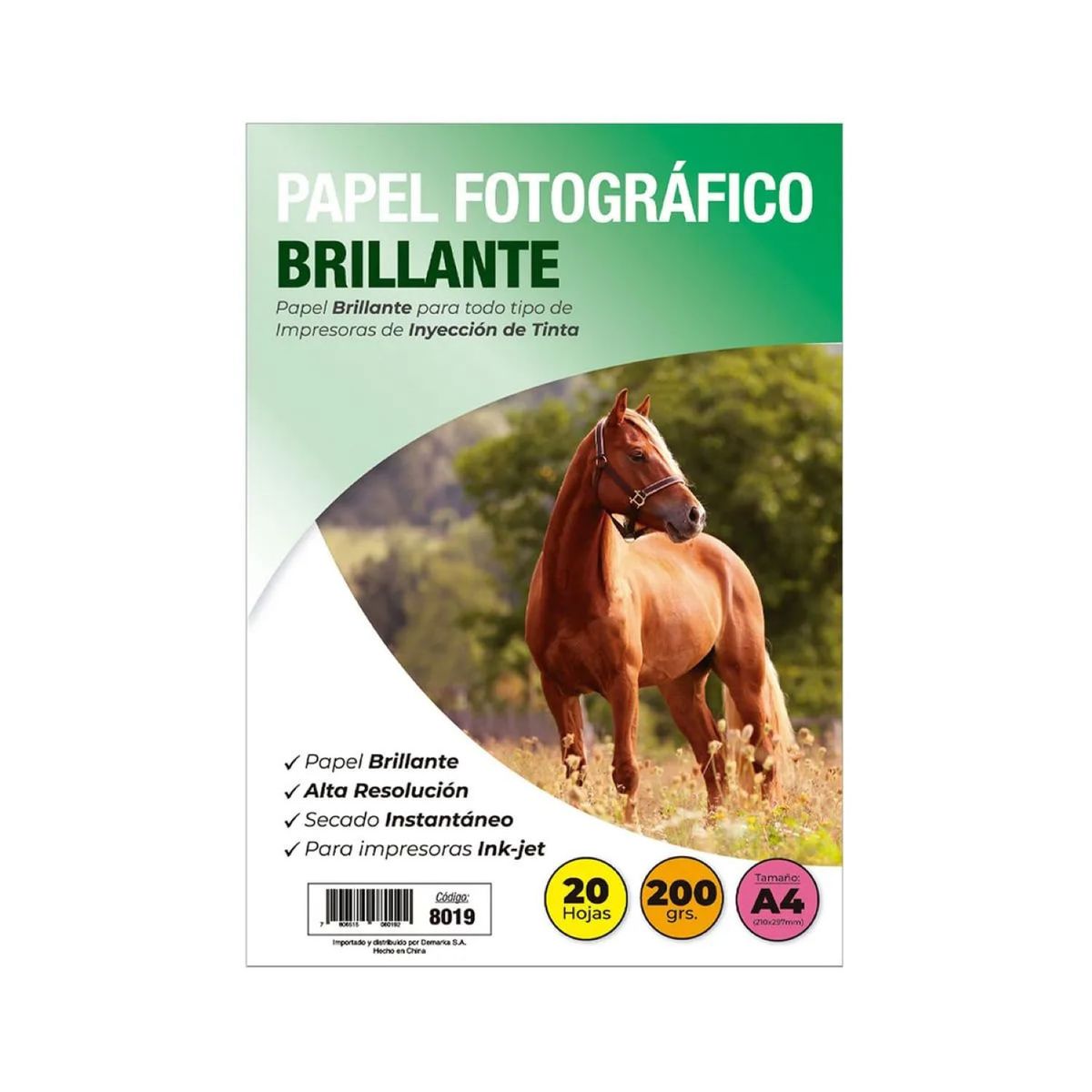 ADETEC - Papel Fotográfico Inkjet Glossy A4 200 g X 20 Hojas