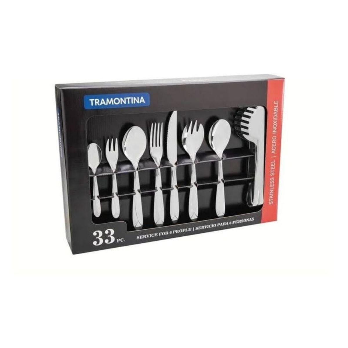 TRAMONTINA - Juego de Cubiertos Tramontina Aurora 33 Piezas
