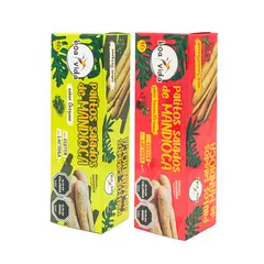 BOA VIDA - Pack 7 Palitos Salados de Mandioca Sabores Natural y Tomate con orégano