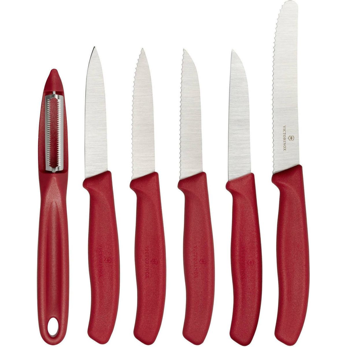 VICTORINOX - Cuchillos mondadores Swiss Classic Rojo 6 piezas Victorinox