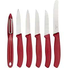 VICTORINOX - Cuchillos mondadores Swiss Classic Rojo 6 piezas
