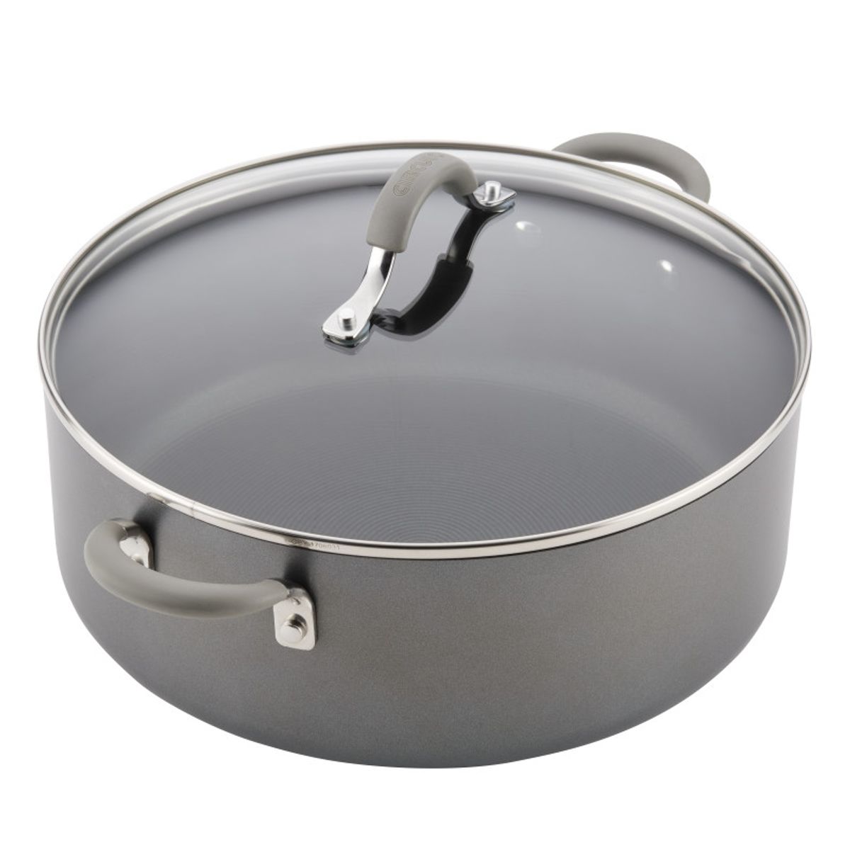 CIRCULON - Olla 7 L Con Tapa Vidrio Aluminio Anodizado