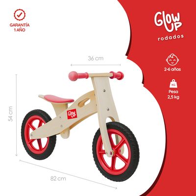Imagen 2 del producto Bicicleta infantil aprendizaje de madera Rojo 2 a 6 años