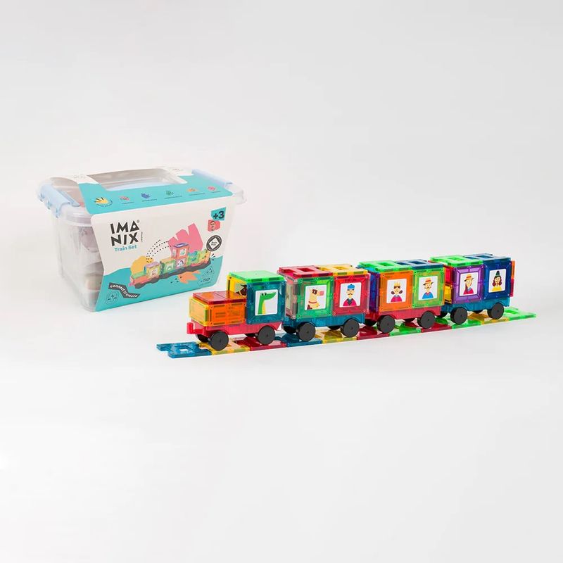 IMANIX - Imanix Set de Trenes 50 Piezas Magnéticas