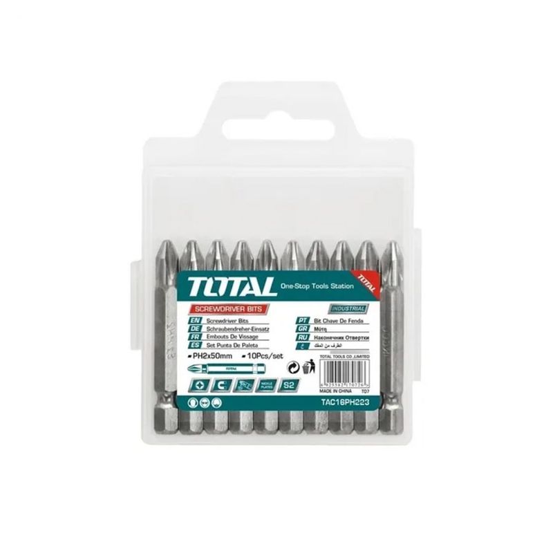 TOTAL TOOLS - Juego De Punta Destornillador 10Pcs Ph2 50Mm