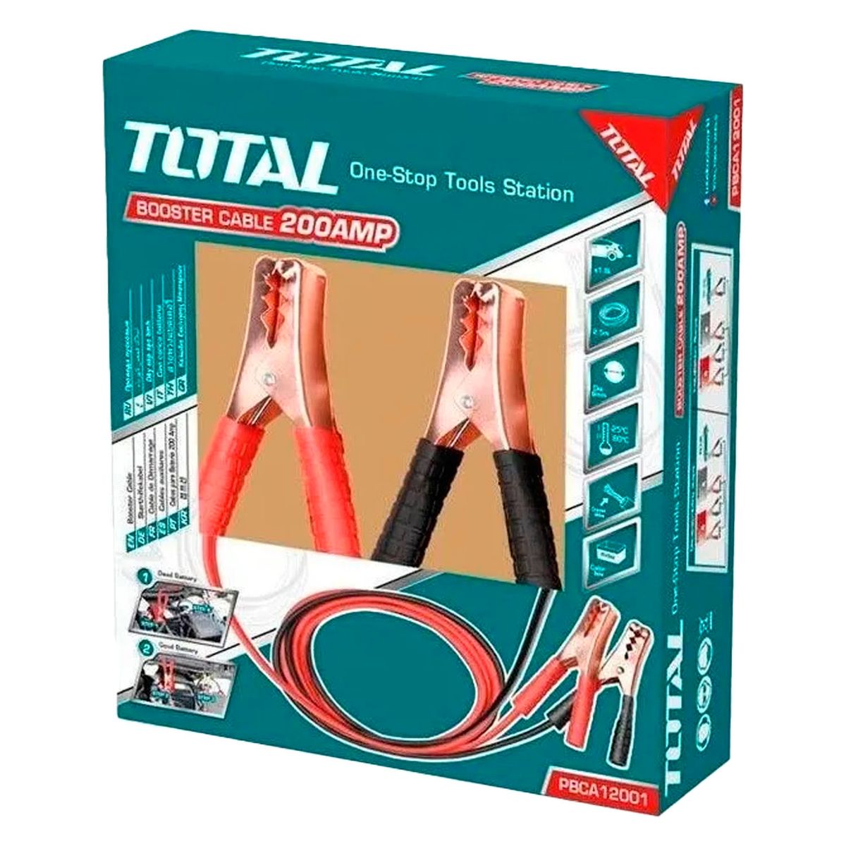 TOTAL TOOLS - Cable Puente De Bateria 200 Amp Roba Corriente Auto