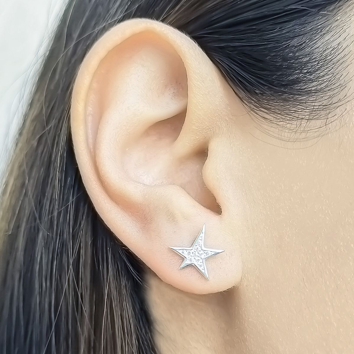 COGGIOLA - Aros Estrellas Circón 11mm Plata Fina 925