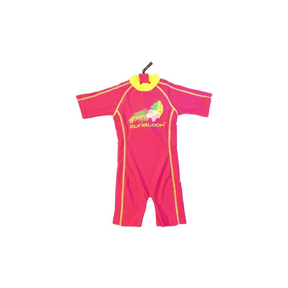 ZUNBLOCK - Traje de baño una pieza fucsia/amarillo upf 50