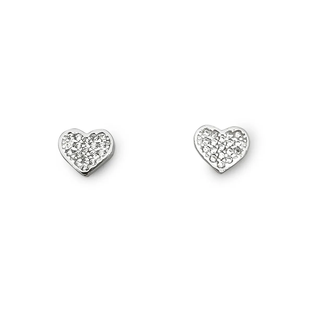 COGGIOLA - Aros Corazón Circón Plata Fina 925