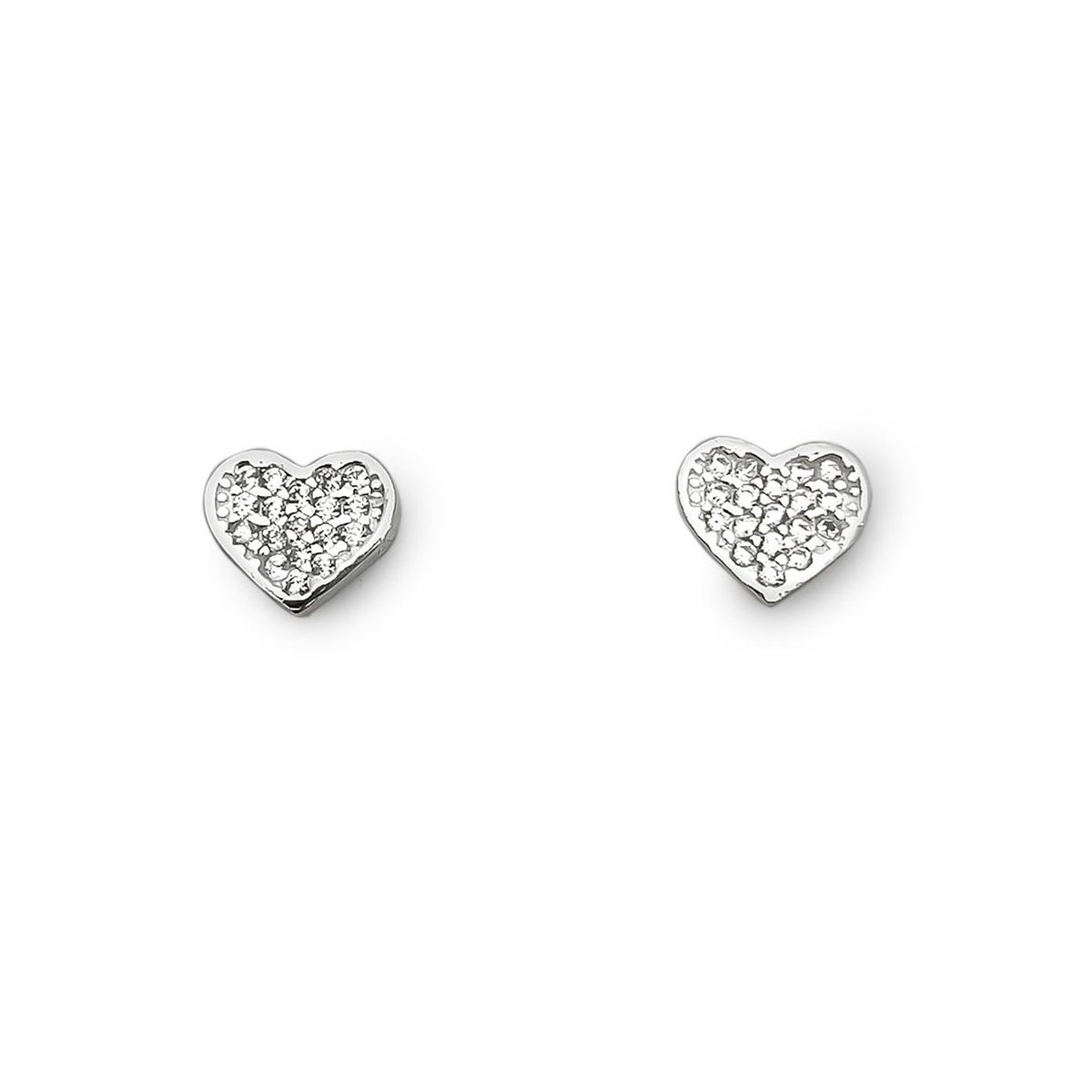 COGGIOLA - Aros Corazón Circón Plata Fina 925