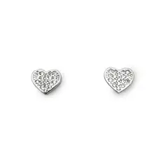 ANDREA COGGIOLA JOYAS - Aros Corazón Circón Plata Fina 925