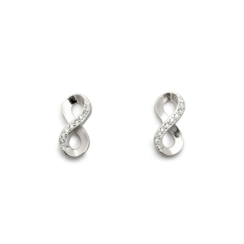 ANDREA COGGIOLA JOYAS - Aros Infinito Circón Plata Fina 925