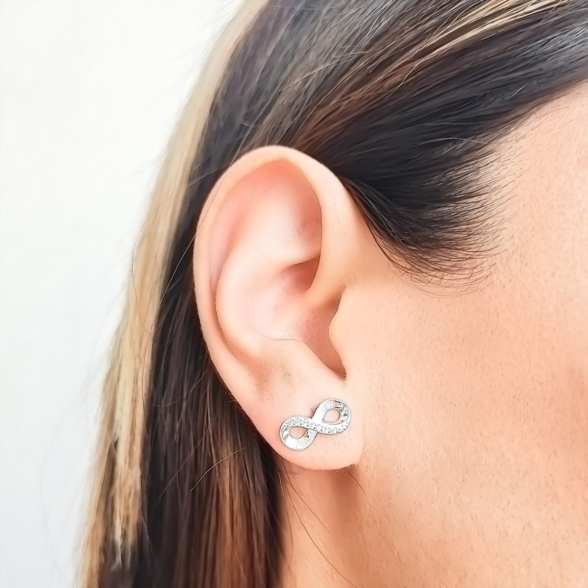 COGGIOLA - Aros Infinito Circón Plata Fina 925