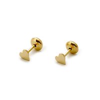Aros Bebé Corazón 4mm Enchapado Oro 18K
