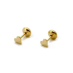 ANDREA COGGIOLA JOYAS - Aros Bebé Corazón 4mm Enchapado Oro 18K