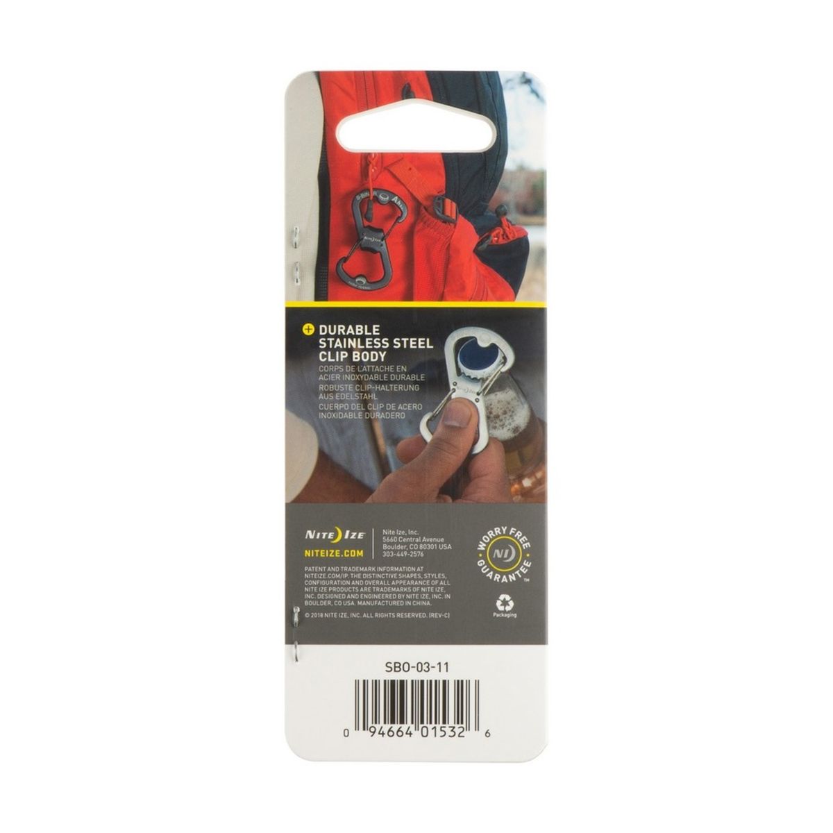 NITE IZE - Ahhh stainless bottle opener llavero gris nite