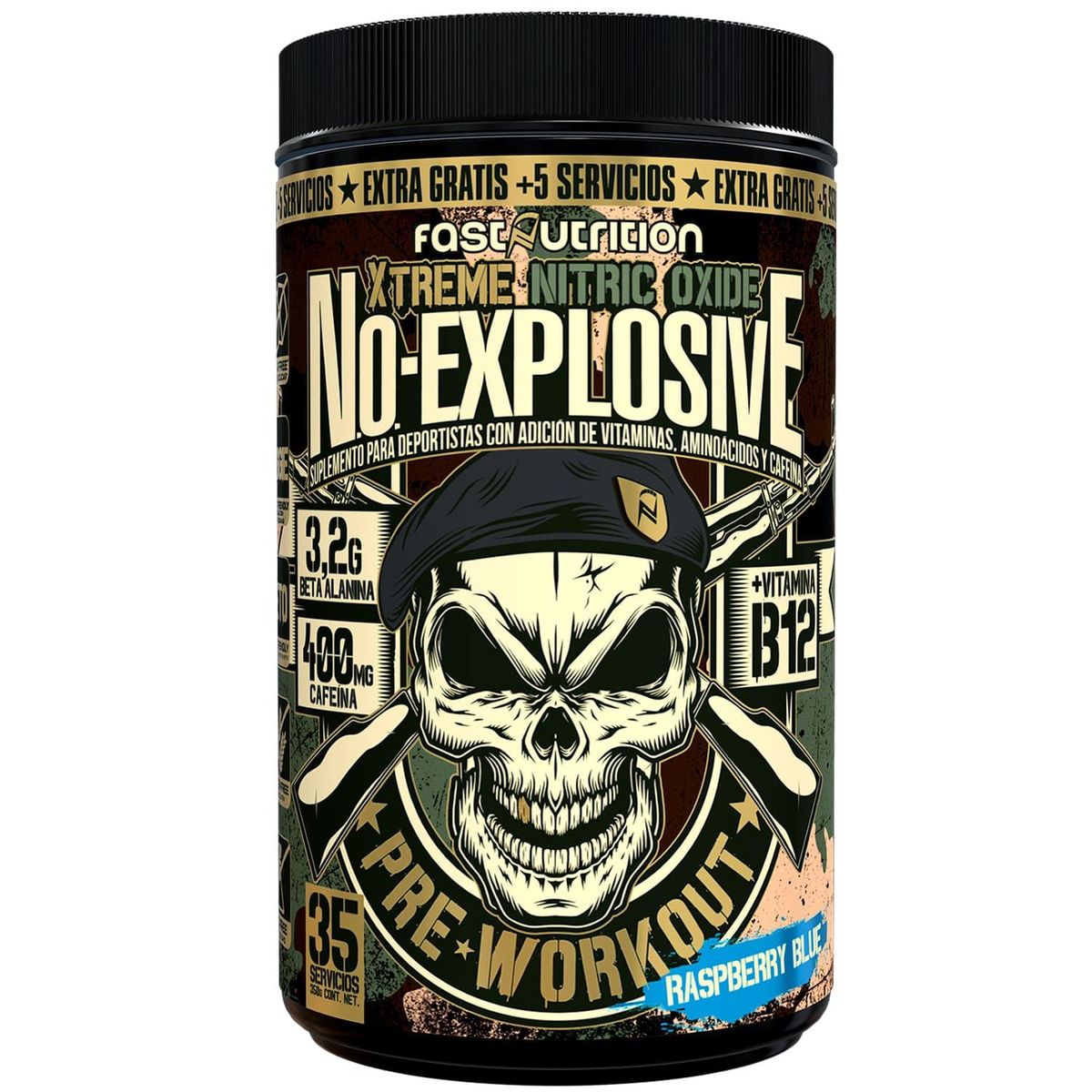 SUPRALABS - Pre Workout N.O. Explosive Blue RaspBerry 35 Serv - Fast Nutrition