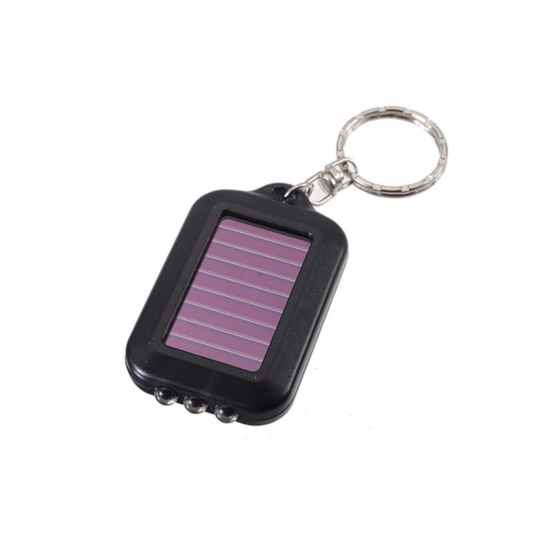 GENERICO - Llavero Linterna Carga Solar 3 Led Portatil Emergencia GENERICO