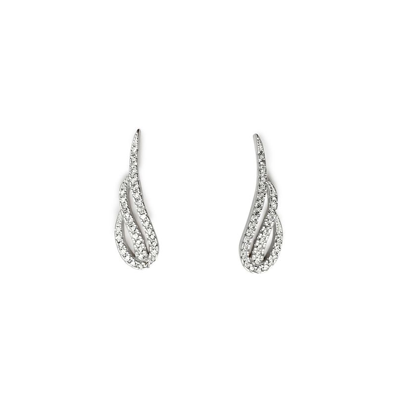ANDREA COGGIOLA JOYAS - Aros Trepador Alas Circón Plata Fina 925