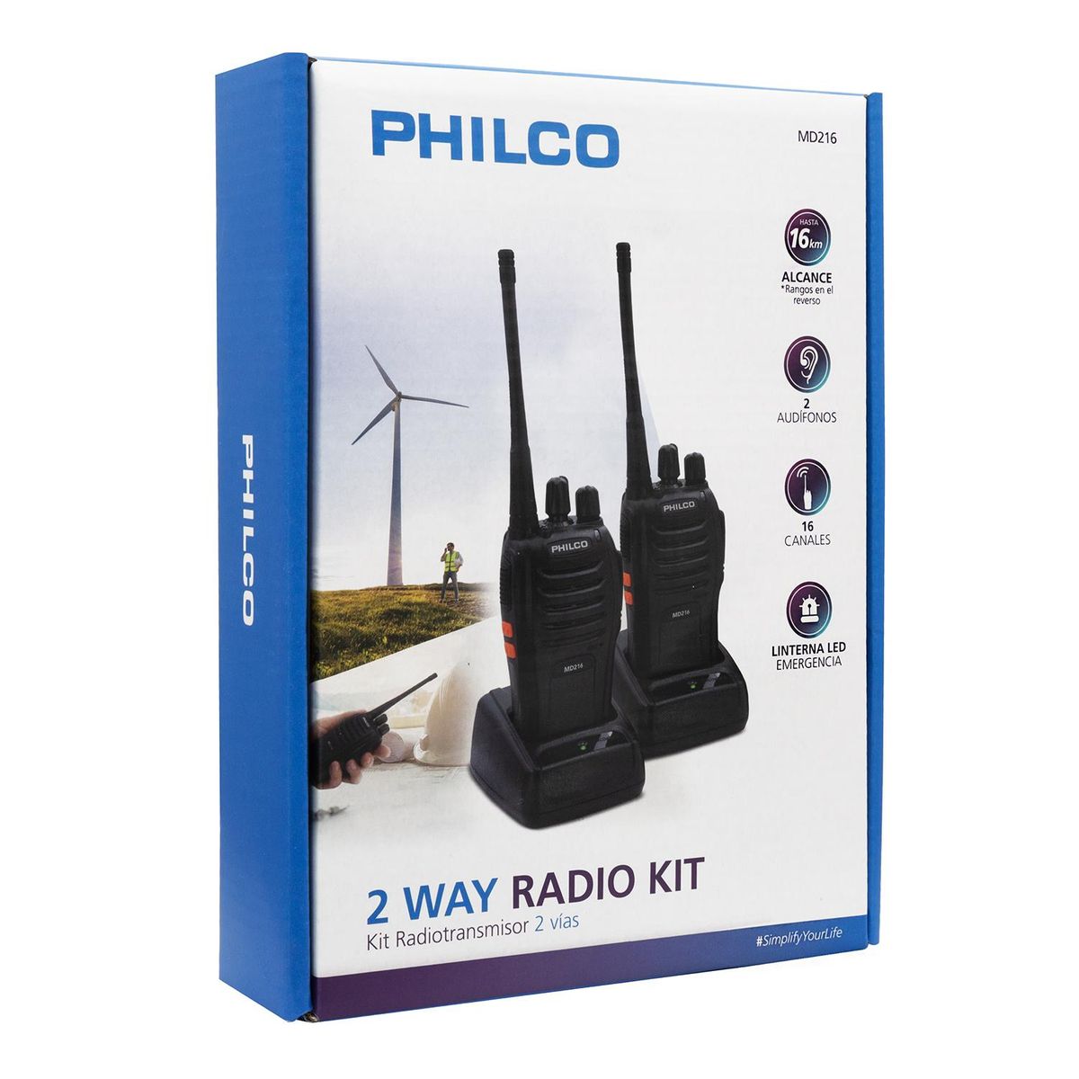 PHILCO - Radiotransmisor Walkie Talkies Philco Md216 16 Canales 2un