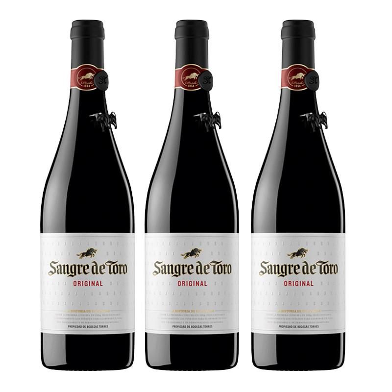 TORRES - 3 Vinos Torres Sangre De Toro Original, Ensamblaje Tinto - Rojo