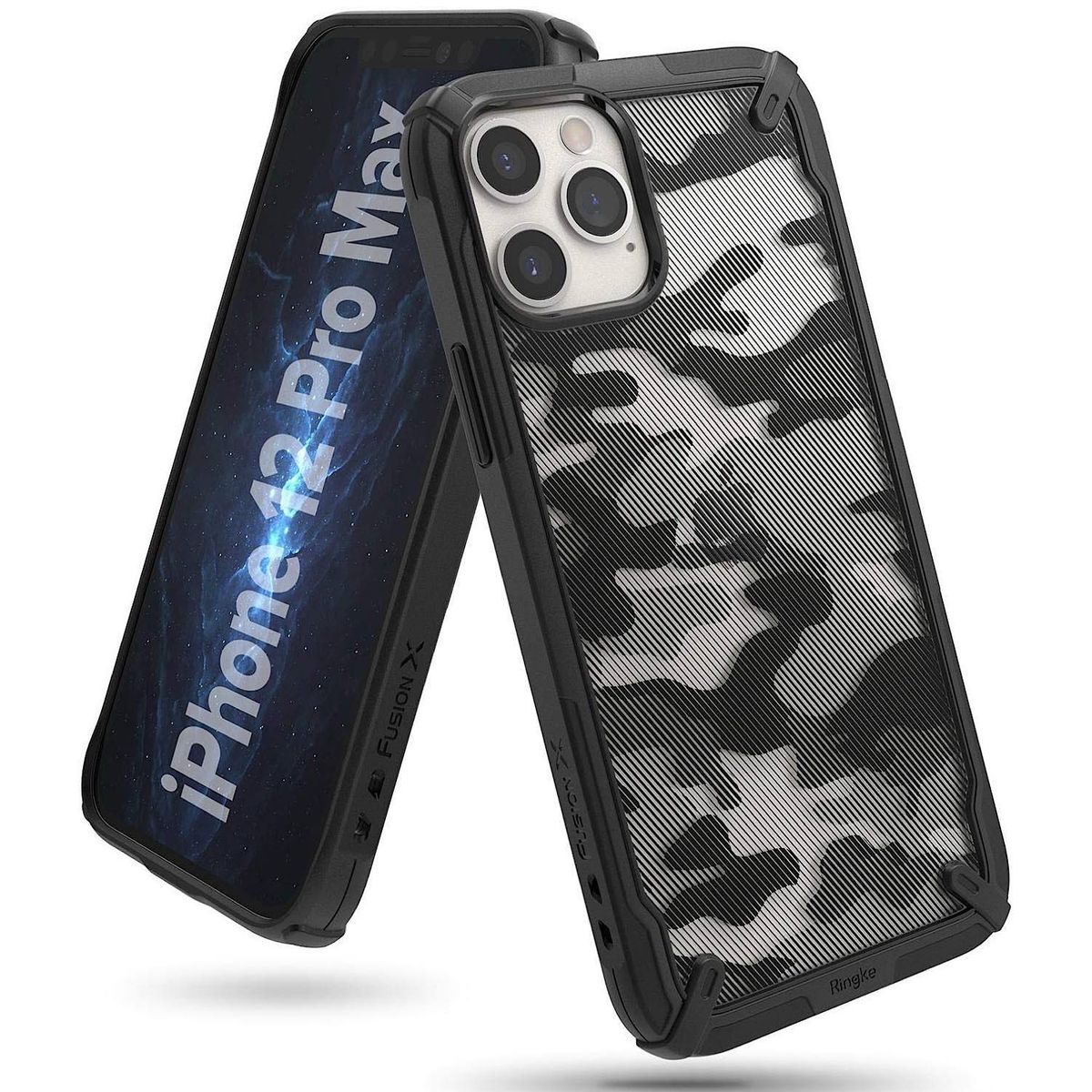 GENERICO - Carcasa Ringke Fusion-X Para iPhone 12 Pro Max - Camo Black