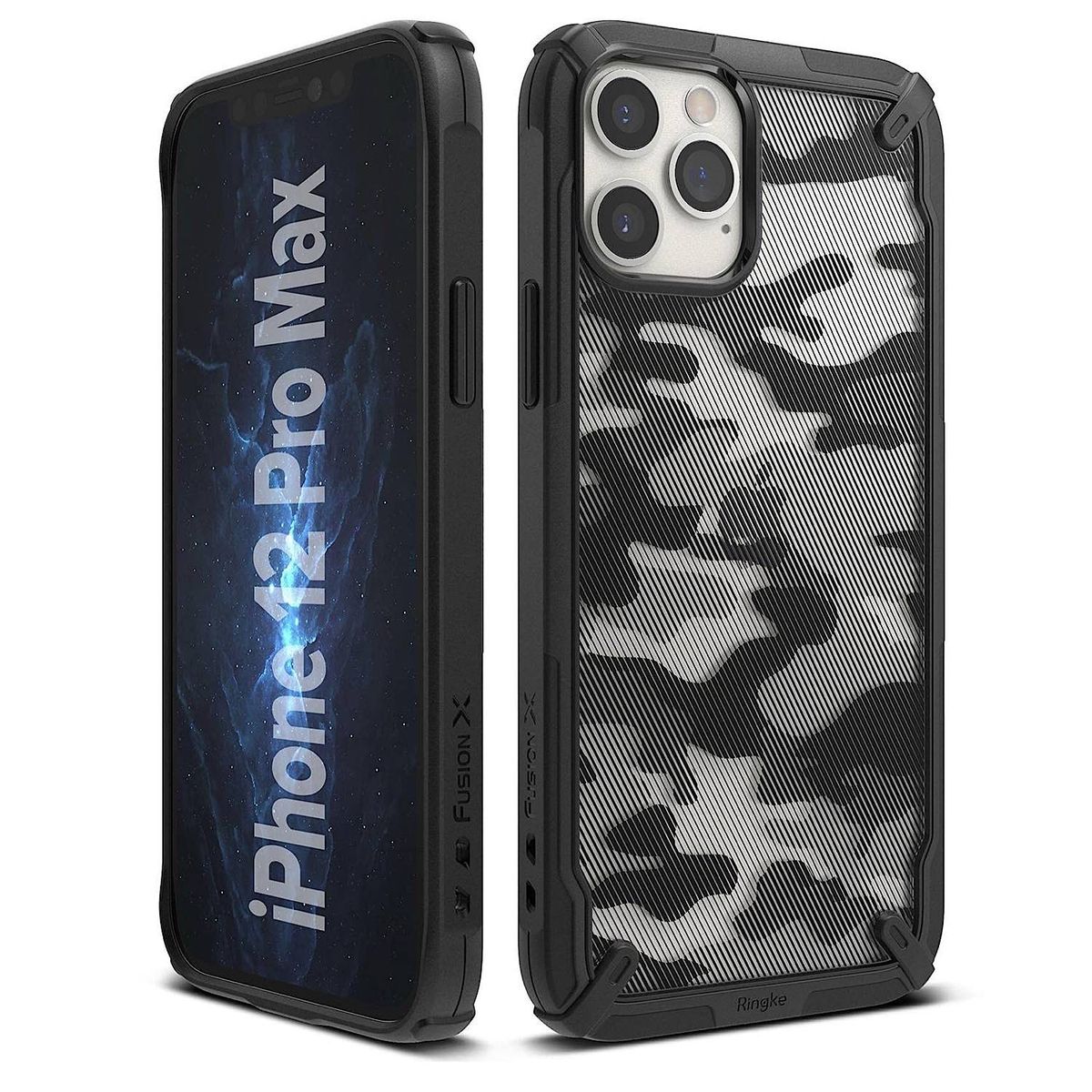 GENERICO - Carcasa Ringke Fusion-X Para iPhone 12 Pro Max - Camo Black