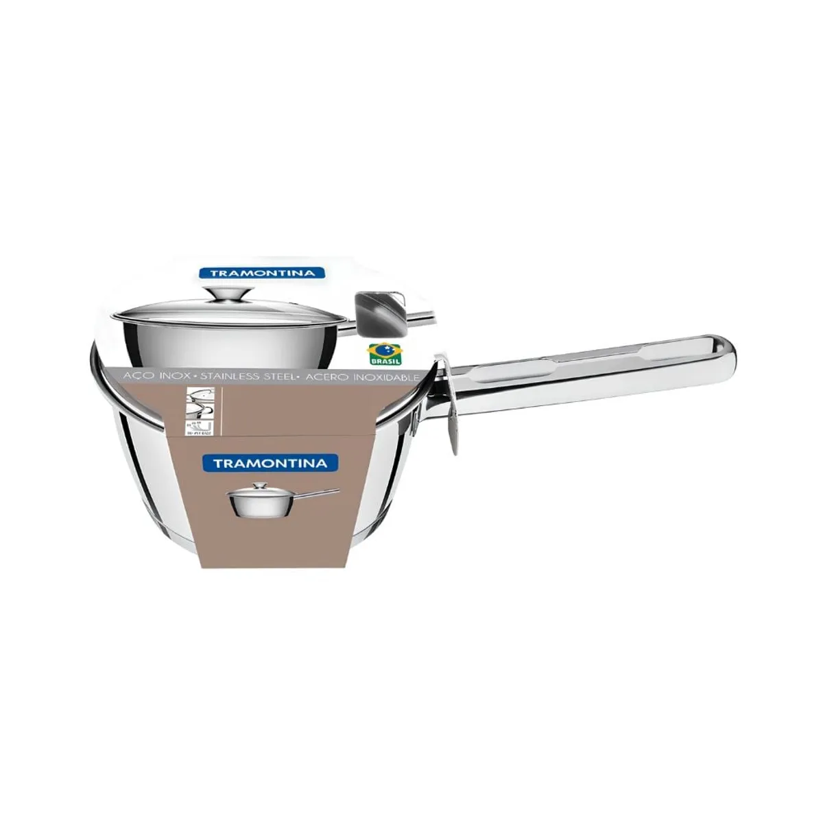 TRAMONTINA - Olla Tramontina de Acero Inoxidable con Mango 16cm
