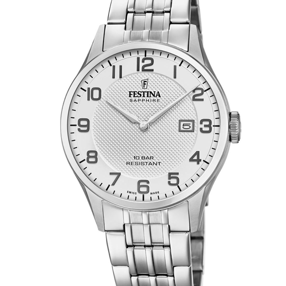 FESTINA SWISS - Reloj F20005/1 Festina Swiss Plateado Hombre Swiss Made