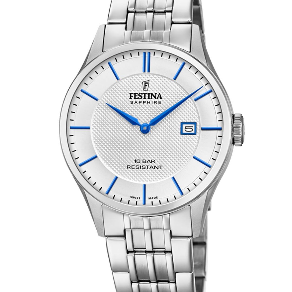 FESTINA SWISS - Reloj F20005/2 Festina Swiss Plateado Hombre Swiss Made