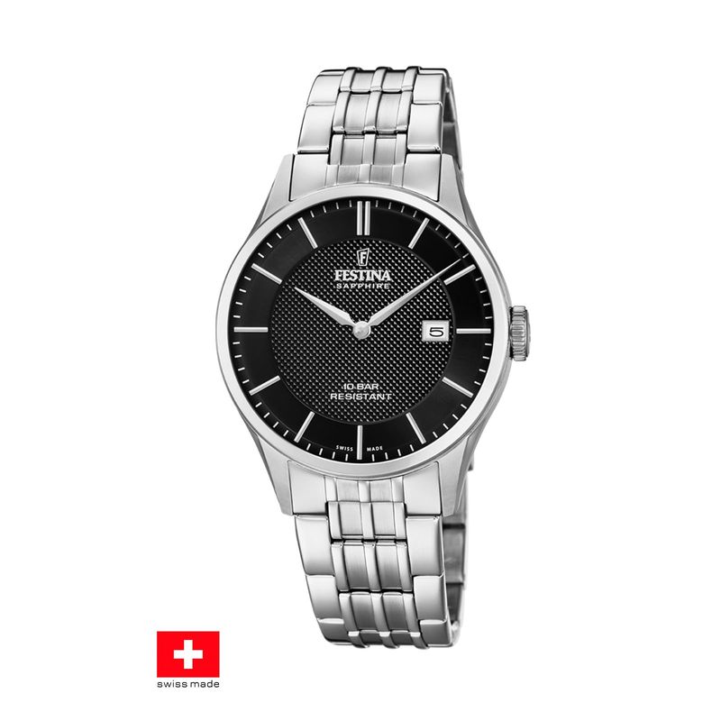 FESTINA SWISS - Reloj F20005/4 Festina Swiss Negro Hombre Swiss Made
