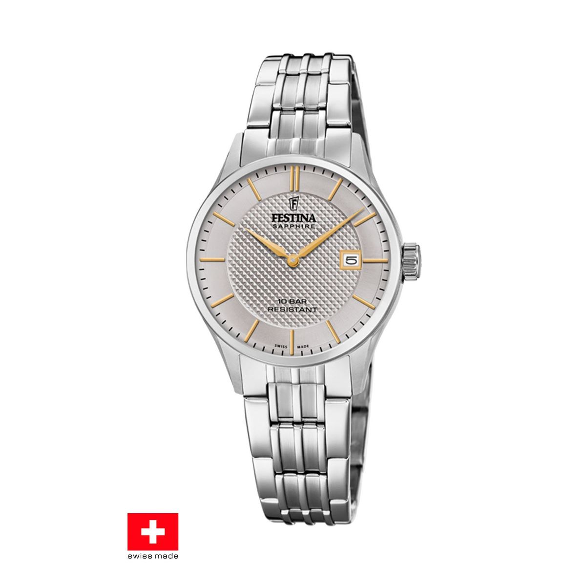 FESTINA SWISS - Reloj F20006/2 Festina Swiss Gris Mujer Swiss Made