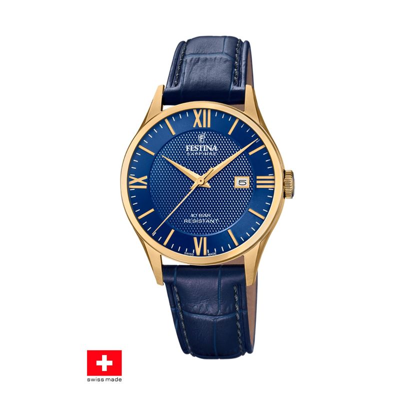 FESTINA SWISS - Reloj F20010/3 Festina Swiss Azul Hombre Swiss Made