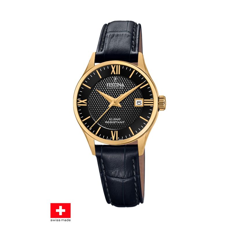 FESTINA SWISS - Reloj F20011/4 Festina Swiss Negro Mujer Swiss Made