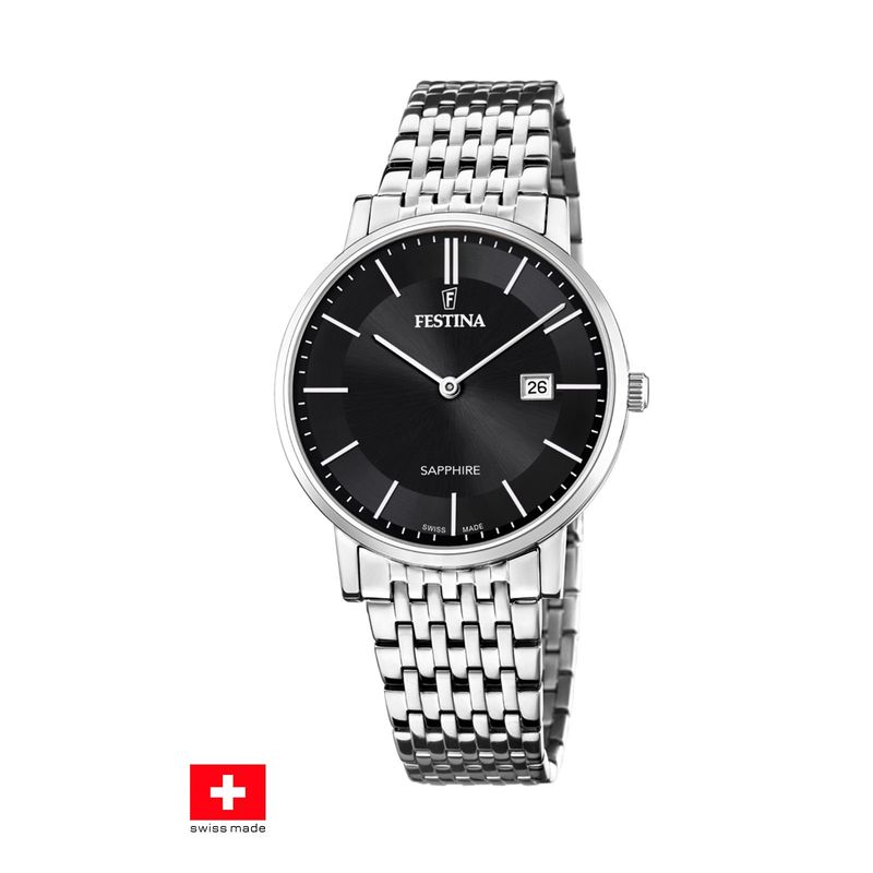 FESTINA SWISS - Reloj F20018/3 Festina Swiss Negro Hombre Swiss Made
