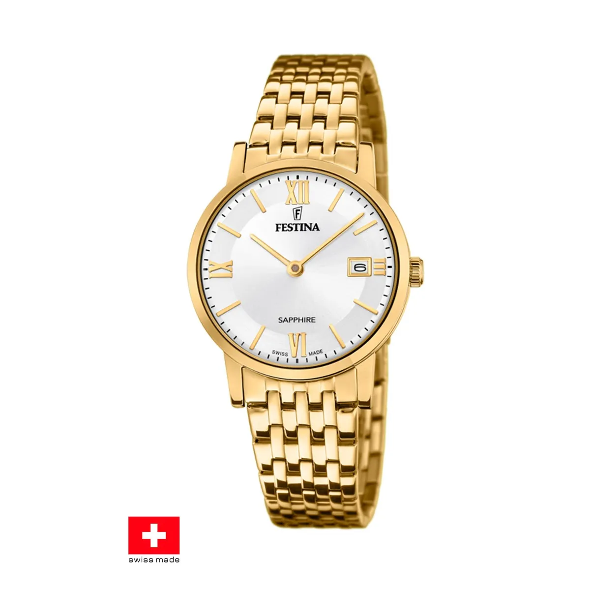 FESTINA SWISS - Reloj F20021/1 Festina Swiss Plateado Mujer Swiss Made
