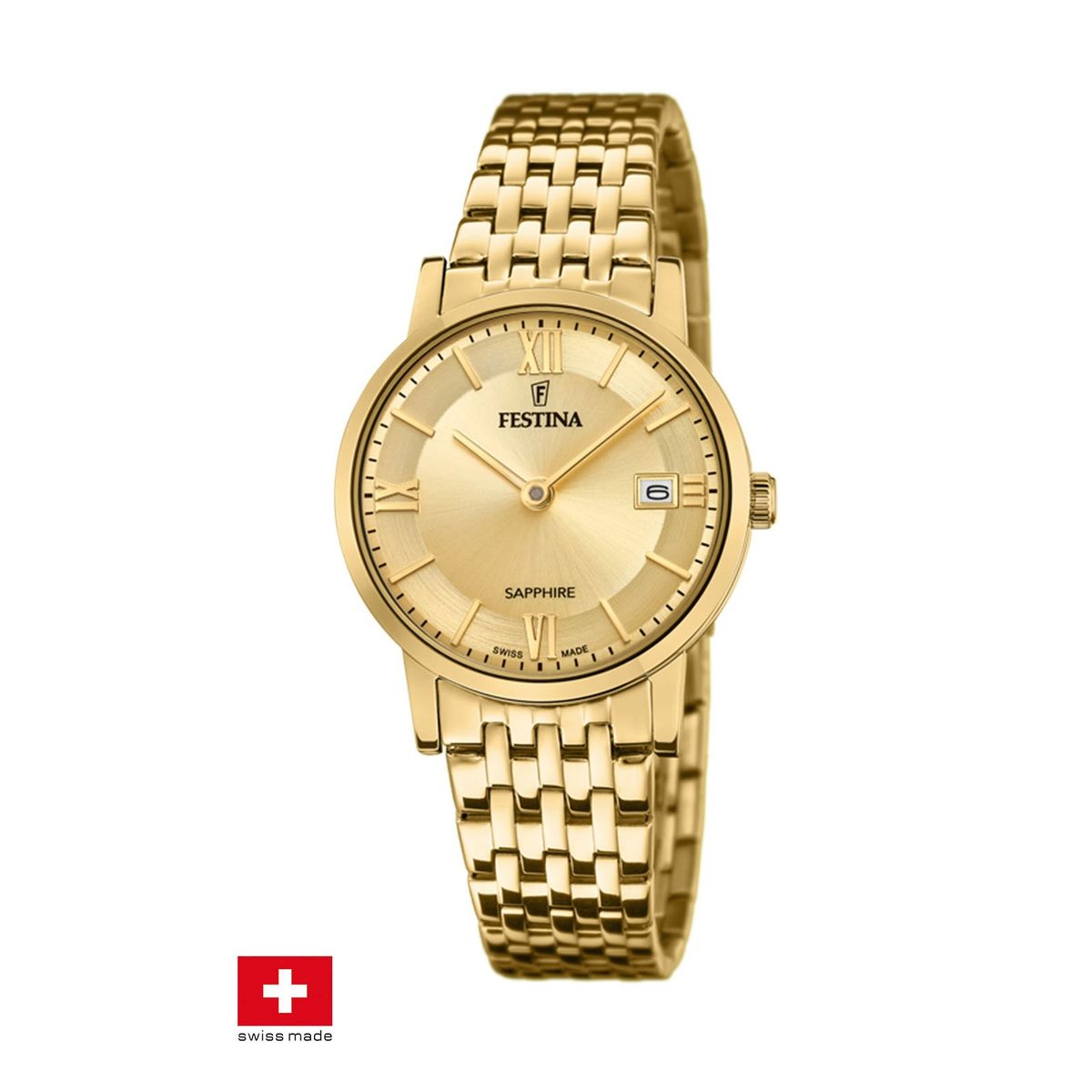 FESTINA SWISS - Reloj F20021/2 Festina Swiss Dorado Mujer Swiss Made