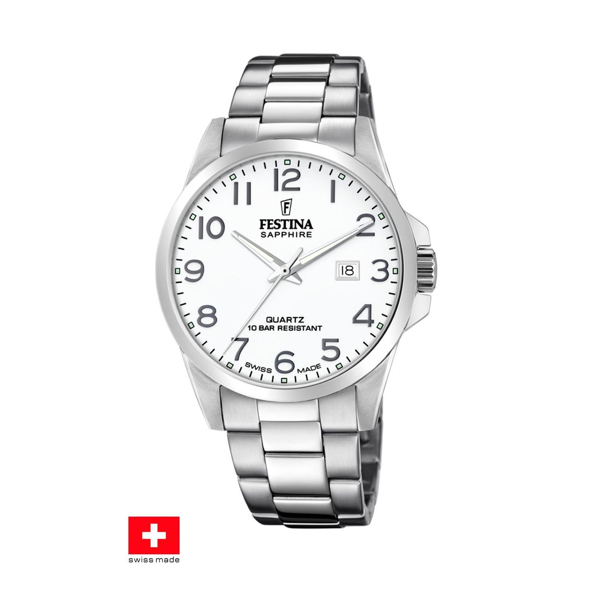 FESTINA SWISS - Reloj F20024/1 Festina Swiss Plateado Hombre Swiss Made