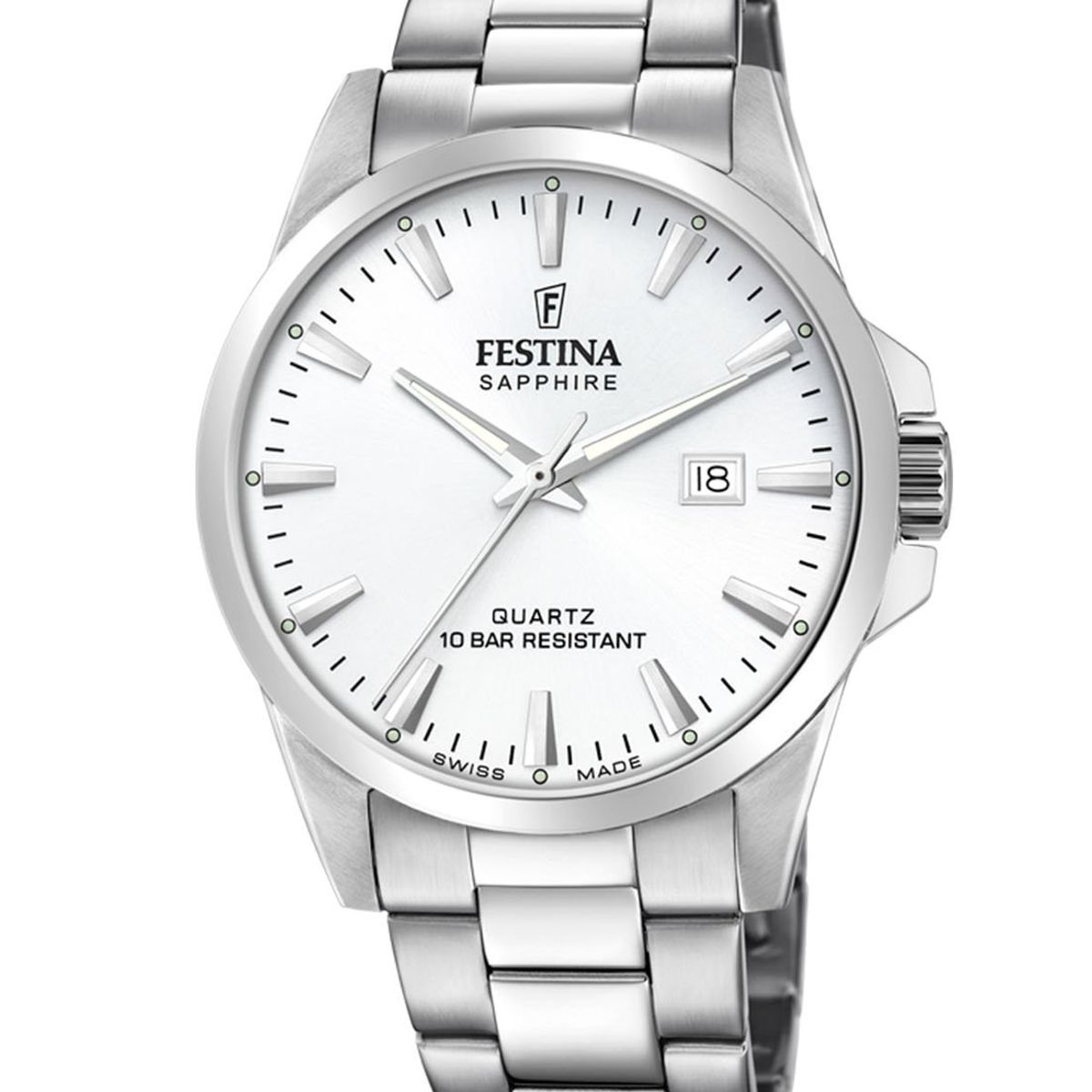 FESTINA SWISS - Reloj F20024/2 Festina Swiss Plateado Hombre Swiss Made