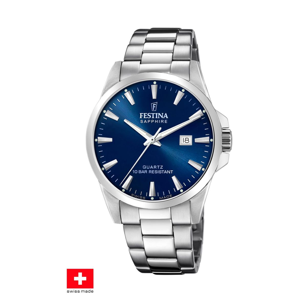 FESTINA SWISS - Reloj F20024/3 Festina Swiss Azul Hombre Swiss Made