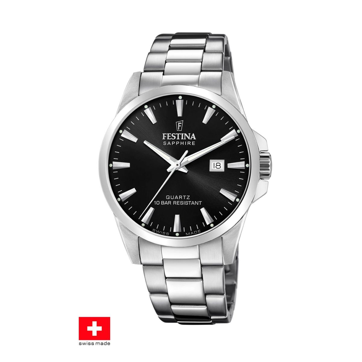 FESTINA SWISS - Reloj F20024/4 Festina Swiss Negro Hombre Swiss Made