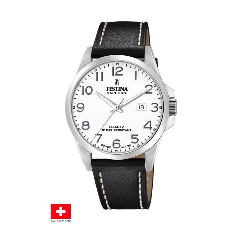 FESTINA SWISS - Reloj F20025/1 Festina Swiss Plateado Hombre Swiss Made