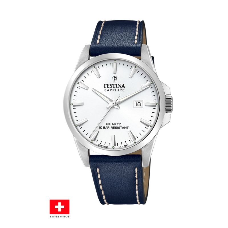 FESTINA SWISS - Reloj F20025/2 Festina Swiss Plateado Hombre Swiss Made