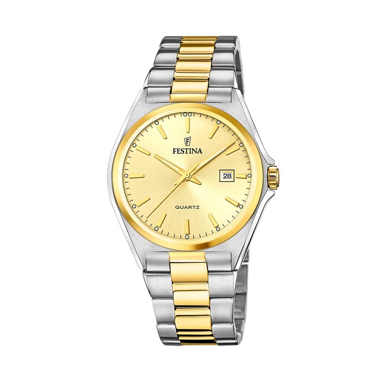 FESTINA - Reloj F20554/3 Festina Dorado Hombre Acero Clasico