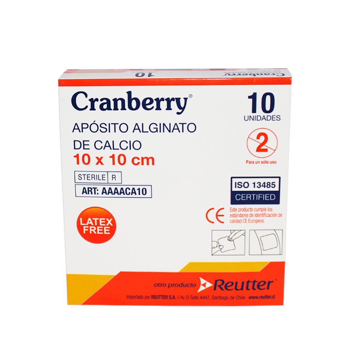 CRANBERRY - Apósito Alginato De Calcio 10x10 Cm - Pack De 5 Unidades