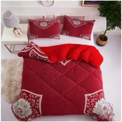 GENERICO - Cubrecama Plush con Chiporro Burdeo 2 plazas.