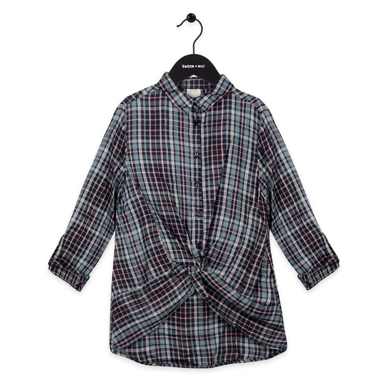 PILLIN - Camisa Manga Larga Algodón Invierno Niña Gris Oscuro PILLIN