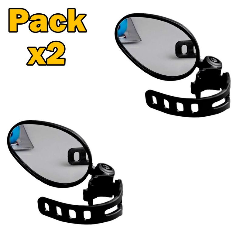 GENERICO - Pack x2 Espejo Retrovisor Bicicleta Ajustable Triangular
