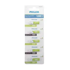 PHILCO - Pack 5 Pilas Recargables AAA 1200mha