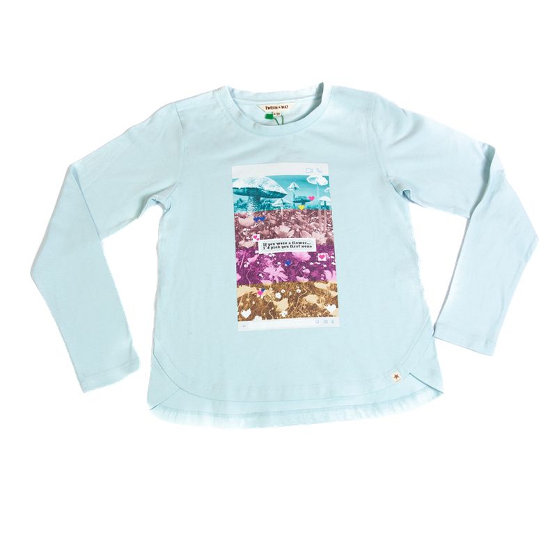 PILLIN - Polera M/L Niña Celeste Pillin - Celeste